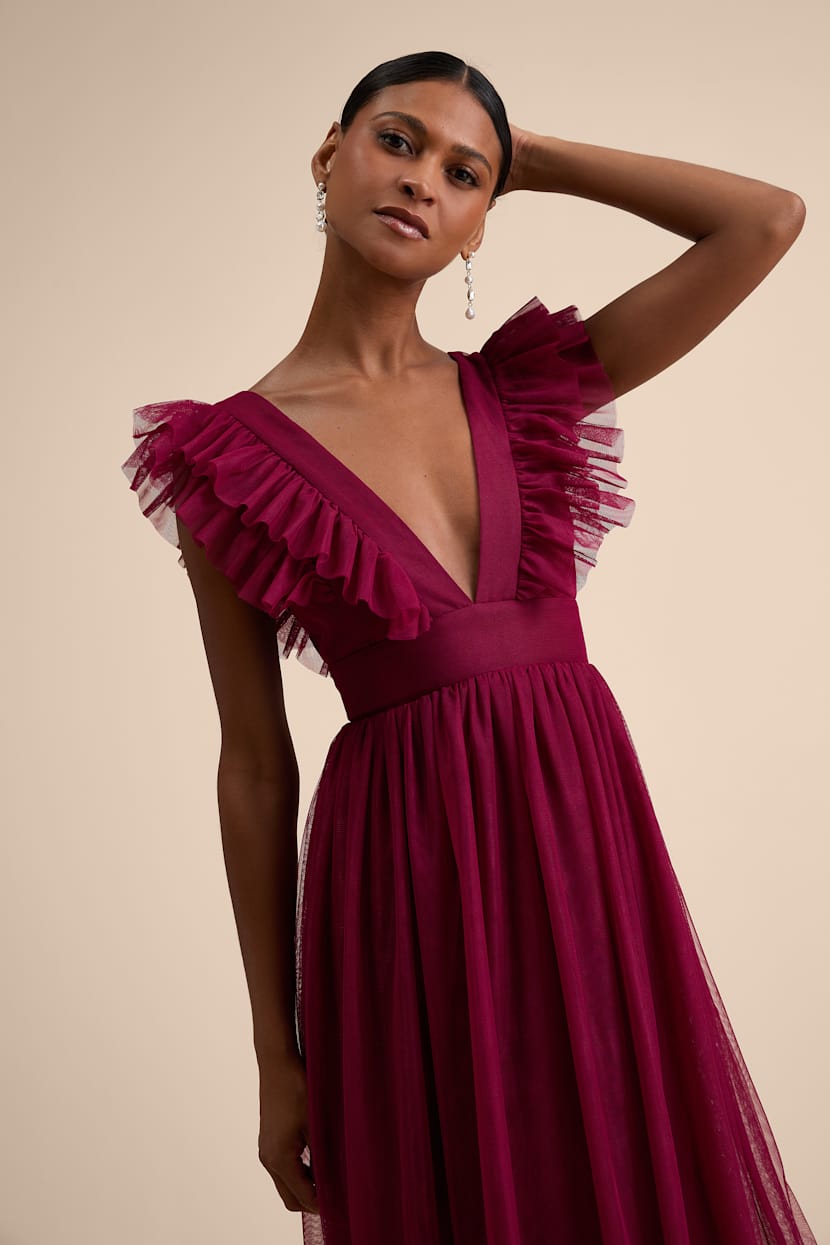 burgundy lace plus size dress Sunny Dress