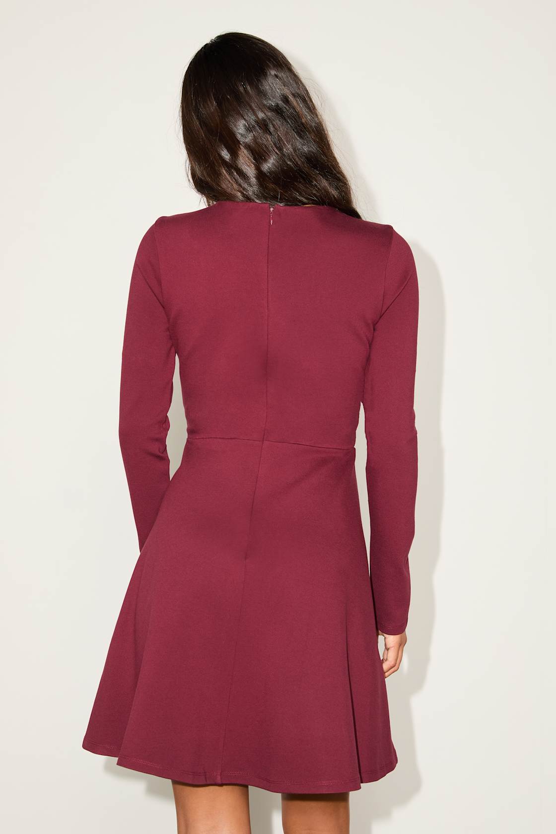 Forever Chic Burgundy Long Sleeve Dress