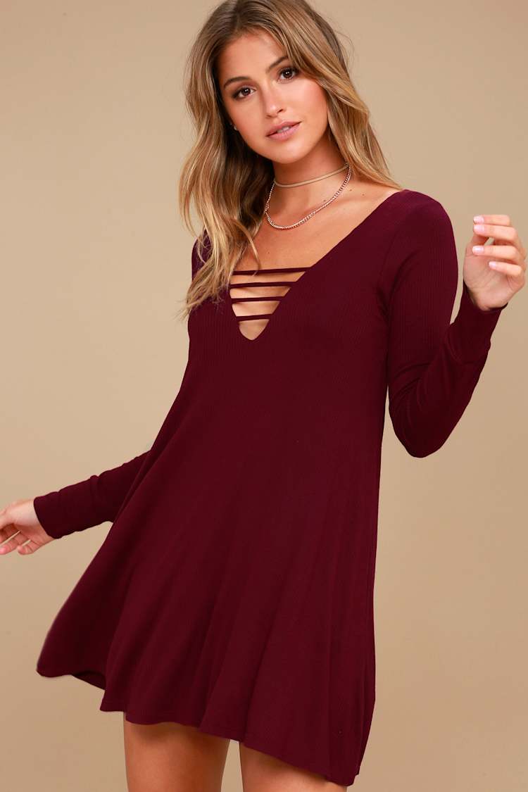 princess polly baby blue dress Clearlove Women Casual Loose Long Sleeve Swing Dress with Pockets Burgundy  Medium : Target