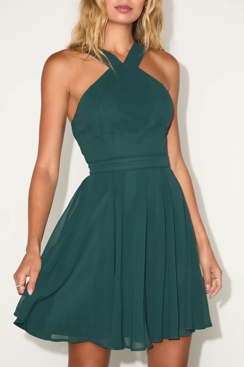 Forevermore Emerald Green Skater Dress