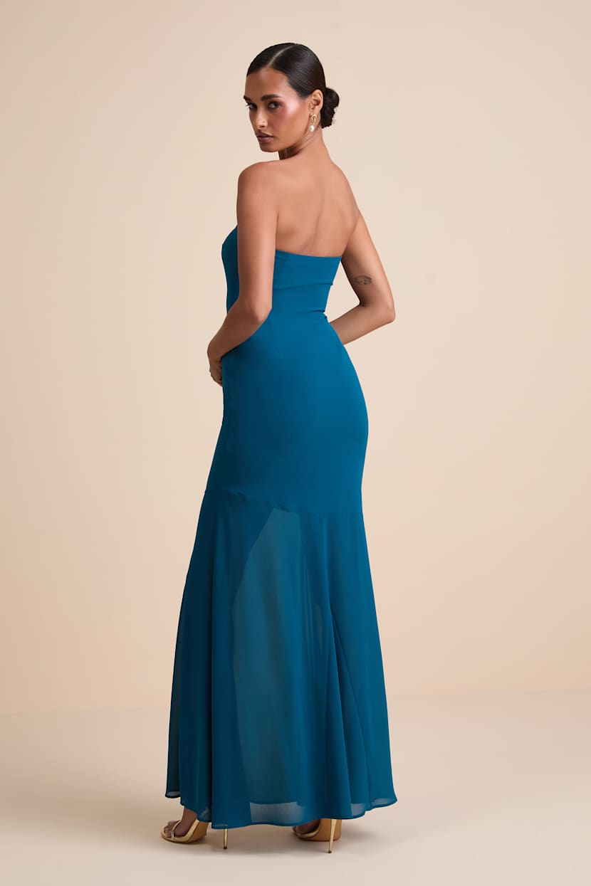 slim fit dress slacks Shiny Satin Long Prom Dress with Pockets, Dark Teal FD1795 – Viniodress main image 1