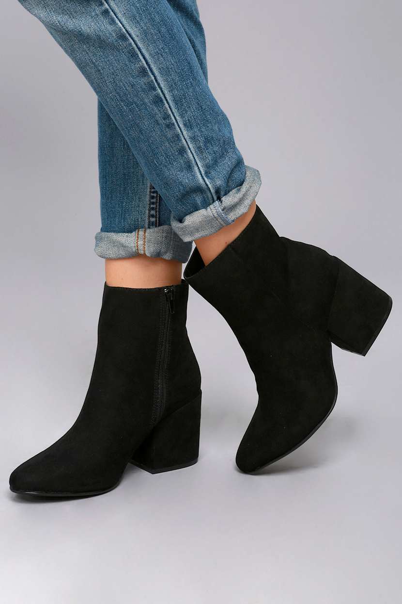 madden girl black ankle boots