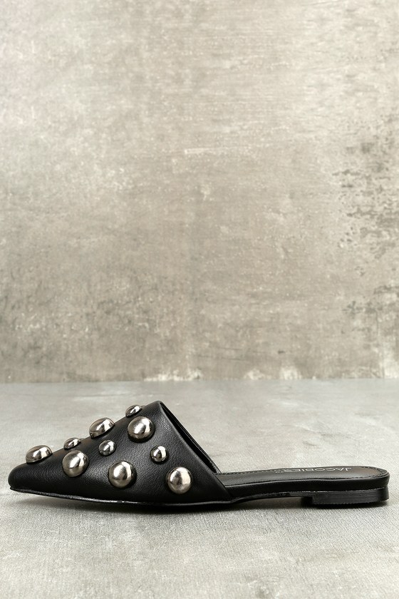 black mules with studs