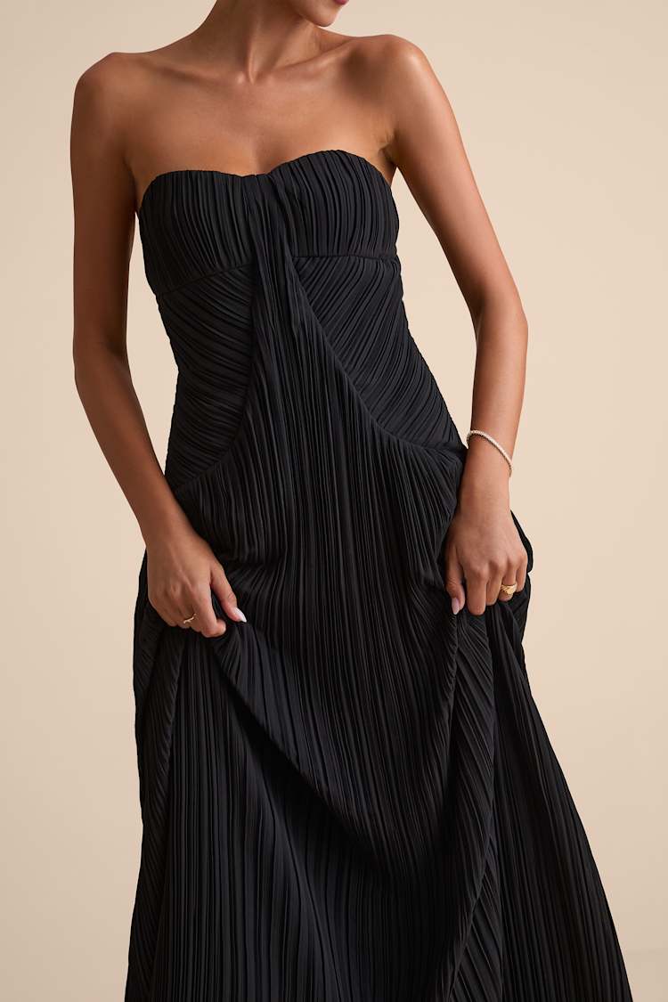 new look black pleated dress City Chic Women's Elia Pleat Dress