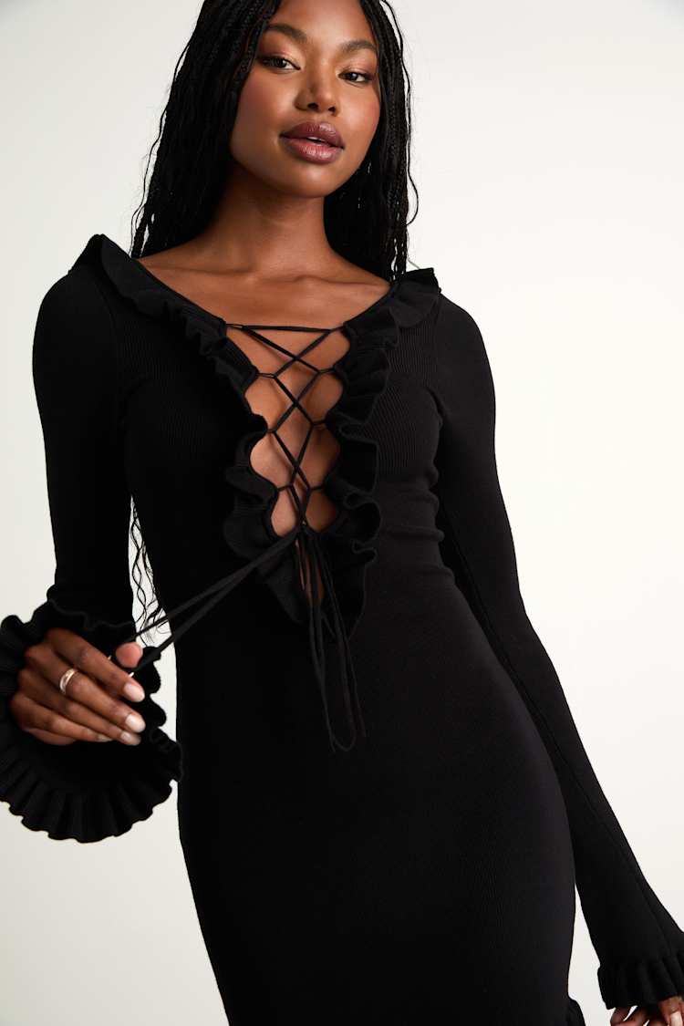 black maxi dress for wedding Velvi - Miriam Tiered Maxi Dress - Black