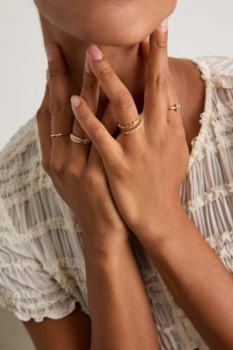 Catalina Gold Rhinestone Five-Piece Ring Set 1