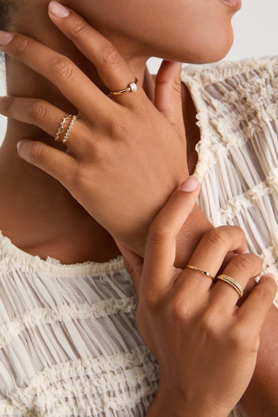 5-PC Ring Set - Gold Ring Set - Slender Ring Set - Jewelry Set - Image 3