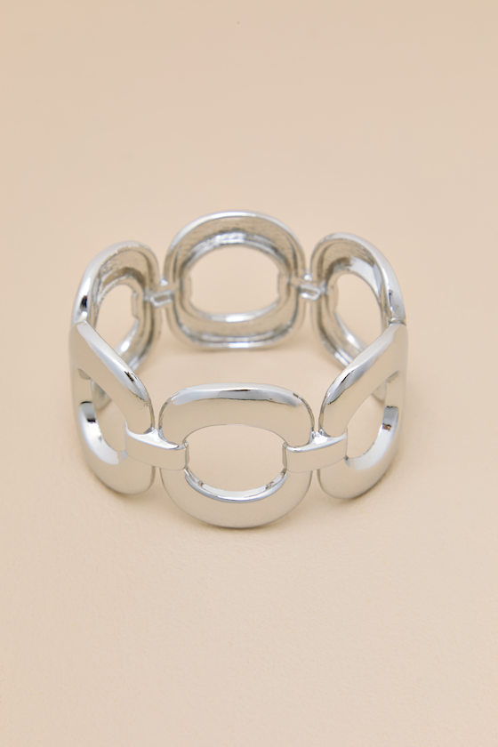 Thalyn Silver Chain Link Cuff Bracelet 2