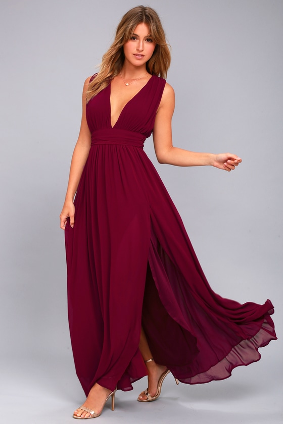 lulus burgundy maxi dress