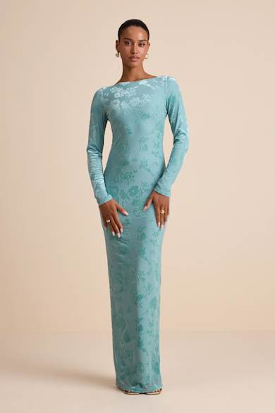 princess polly baby blue dress Aqua One-Shoulder Dress with Tie Waist 39775