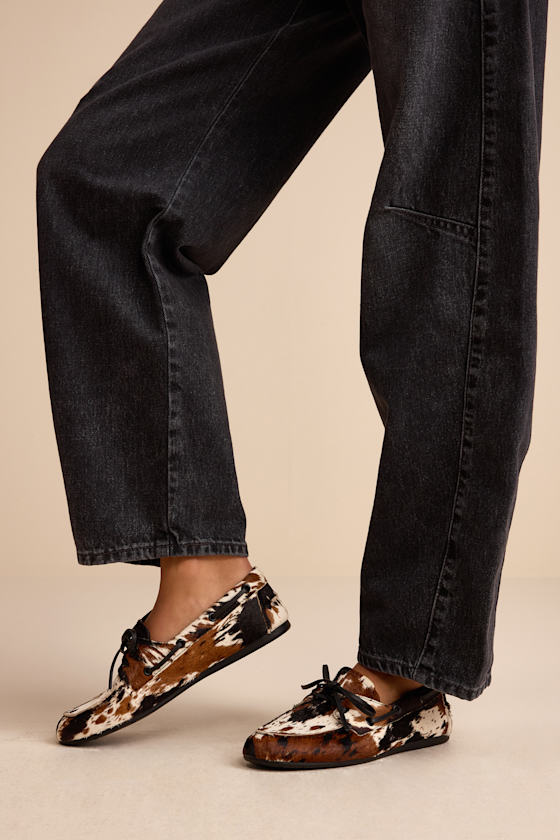 Steve Madden Sag Calf Hair - Cow Print Leather Loafers - Loafers
