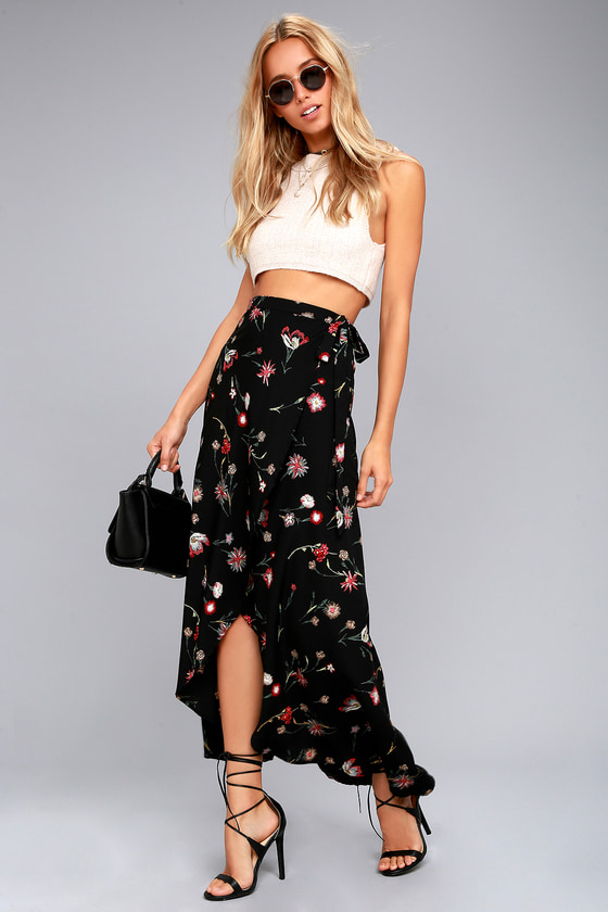 Boho Floral Print Maxi Skirt - Wrap Maxi Skirt - Wrap Skirt - Lulus