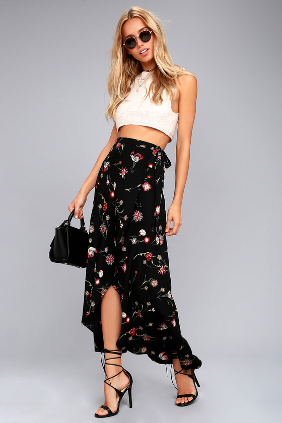 boho floral maxi skirt