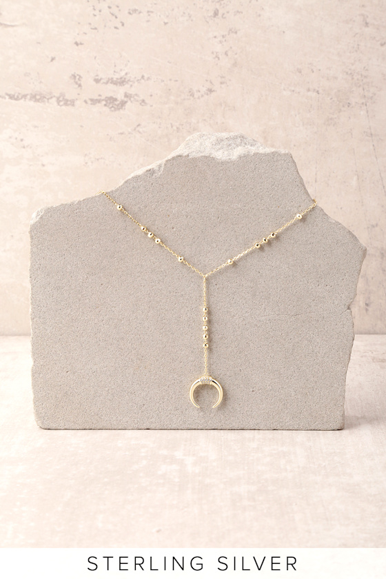 Chic Gold Necklace Drop Necklace Crescent Necklace Lulus