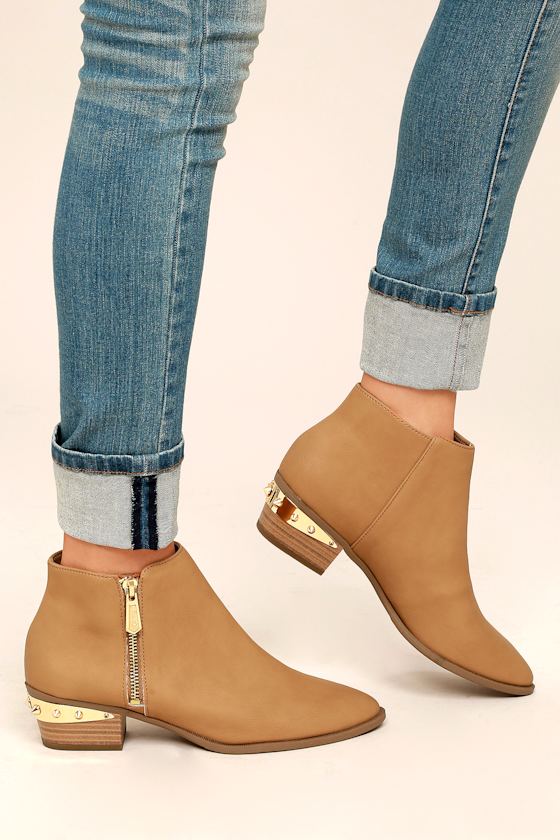 Circus by Sam Edelman Holt Golden Caramel Leather Ankle Booties 2
