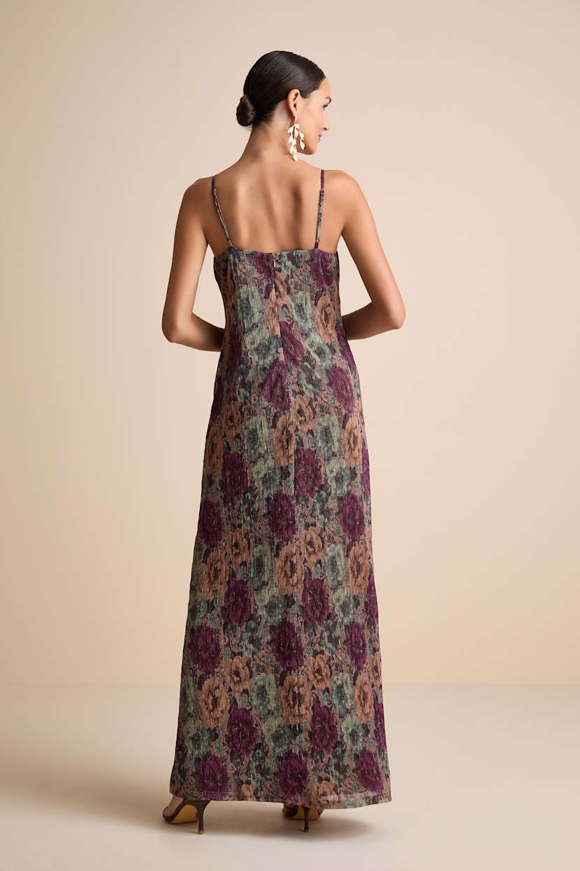 purple taupe dress Sequined Pattern on Purple Taupe Ao Dai