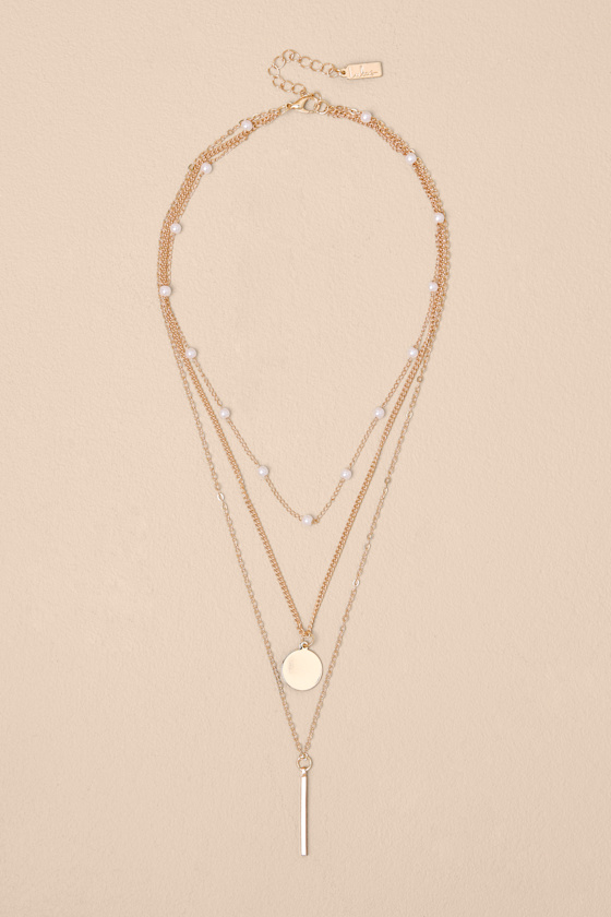 Quinneth Gold Layered Pendant Necklace 1