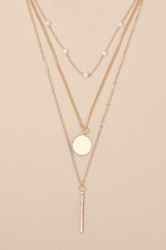 Gold Layered Necklace - 3PC Chain Necklace - Chain Necklace - Image 4