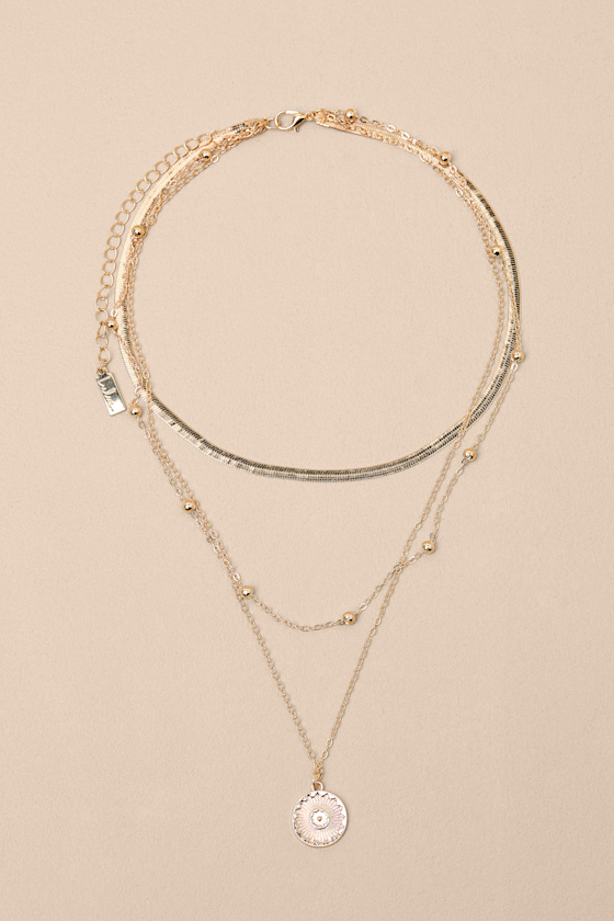 Maven Gold Layered Pendant Necklace