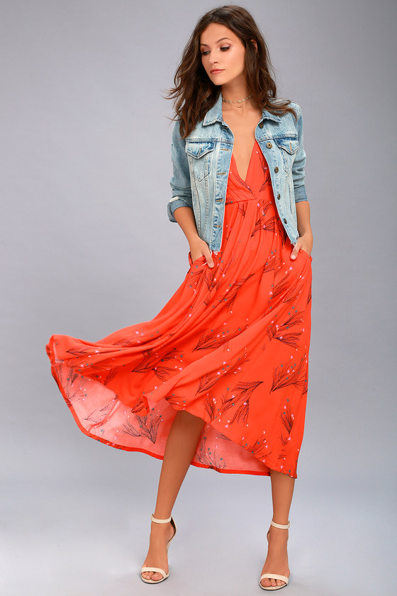 Free people orange clearance dress