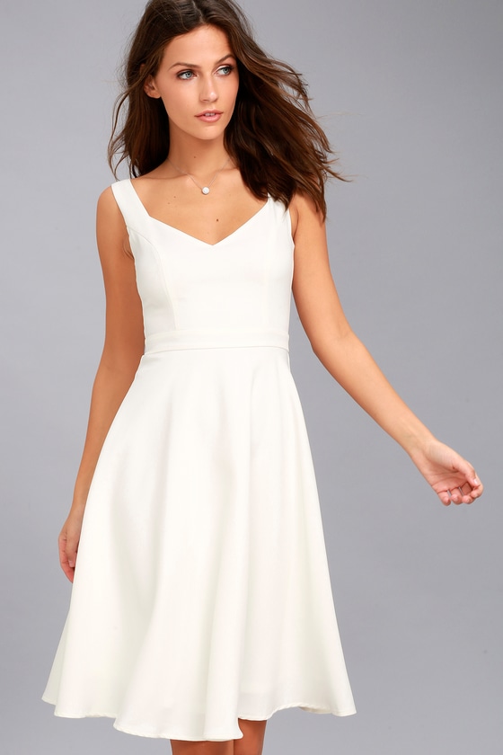 Classic White  Dress  Midi  Dress  Skater  Dress  Lulus