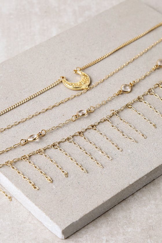 Horoscope Gold Layered Choker Necklace 1