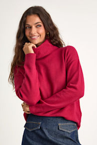 Amazing Memories Berry Red Turtleneck Sweater 1