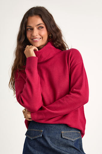 Amazing Memories Berry Red Turtleneck Sweater 1