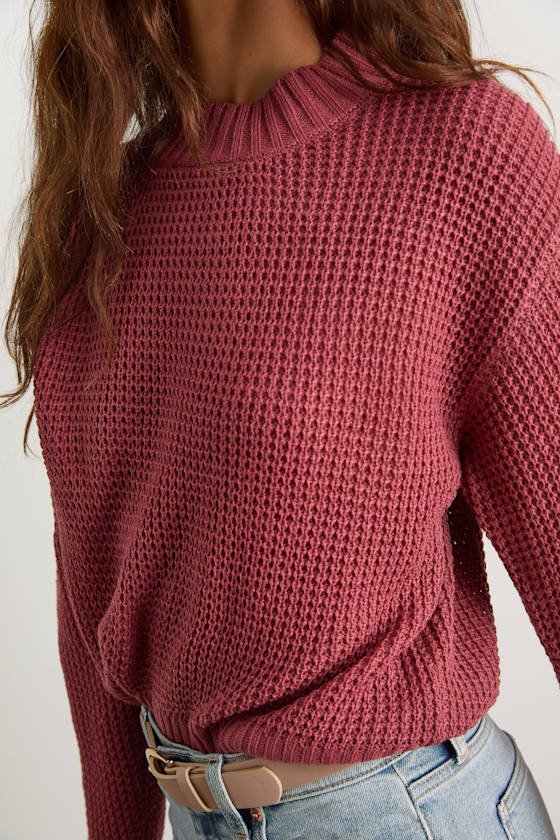 Campfire Cozy Rusty Rose Cropped Sweater 2