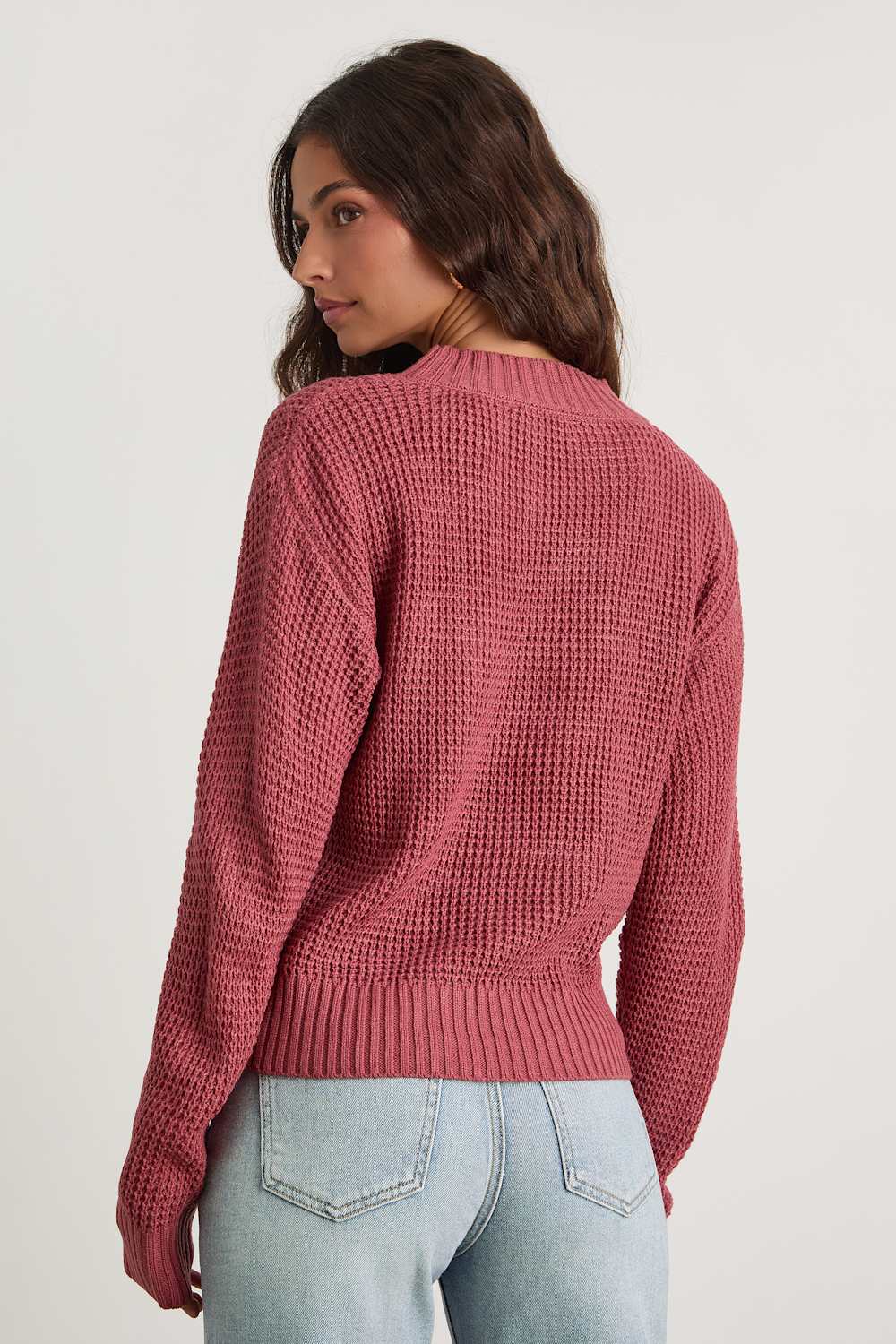 Campfire Cozy Rusty Rose Cropped Sweater