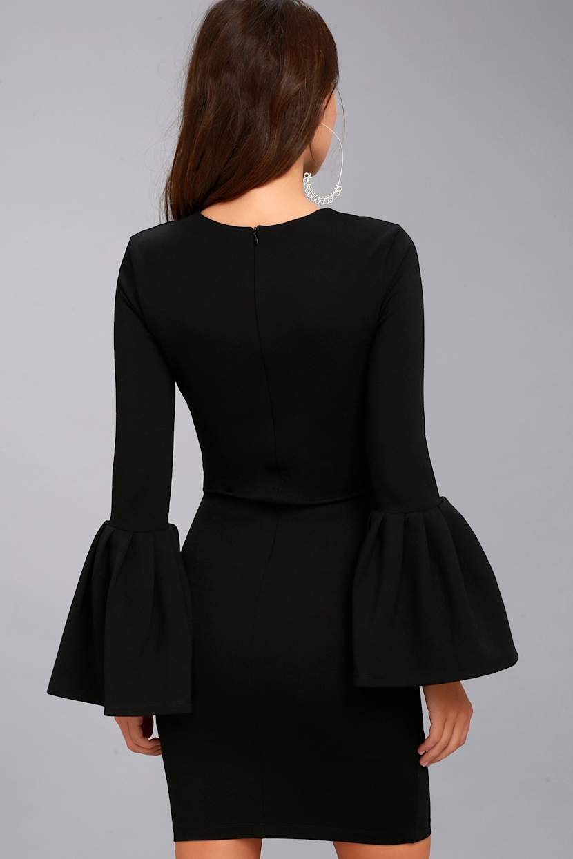 flare sleeve bodycon dress Chic Black - Dress - Statement Dress Alluring mesh mini dress Vacation dress Azazie Lusinda Lemongrass Chiffon Color:Reclaimed Light Oak