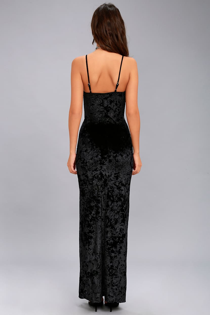 Stunning Velvet Dress - Velvet Maxi Dress - Black Maxi Dress - Lulus