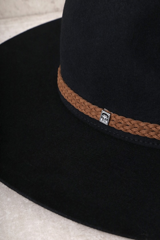 Obey Florentine Black Fedora Hat Wool Hat