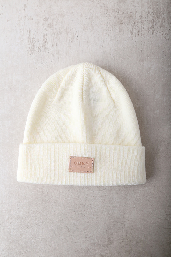Obey Briean Beanie Cream Beanie Knit Beanie Lulus