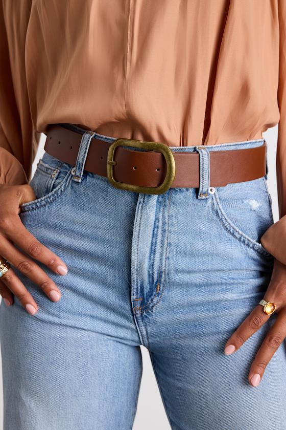 Kenzo Brown Distressed Buckle Belt 1