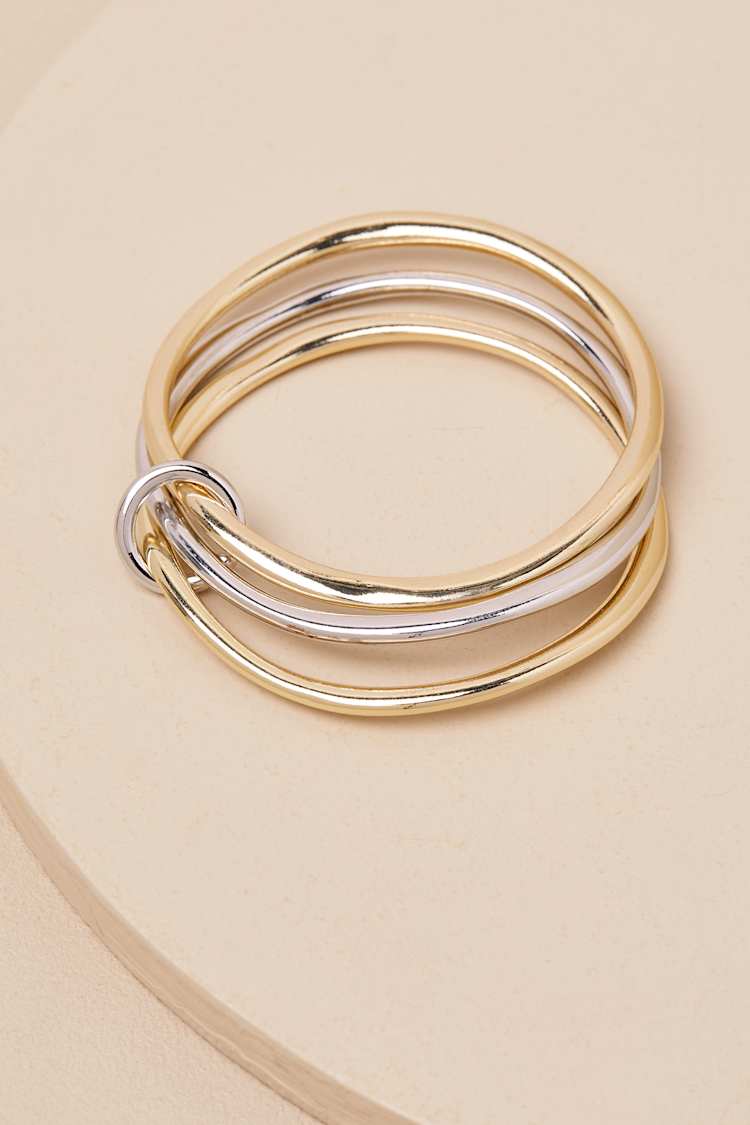 Zarindah Gold and Silver Bangle Cuff Bracelet