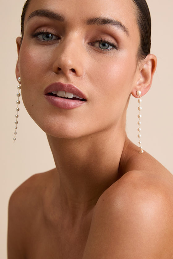 Novalee Gold Pearl Duster Earrings - thumbnail 4