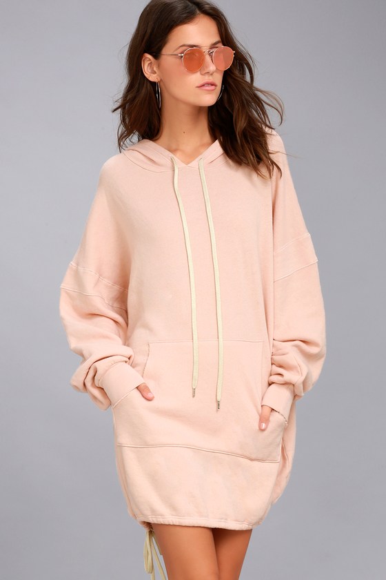 light pink hoodie dress