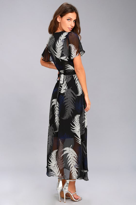 Fern Canyon Black Print Midi Dress 2