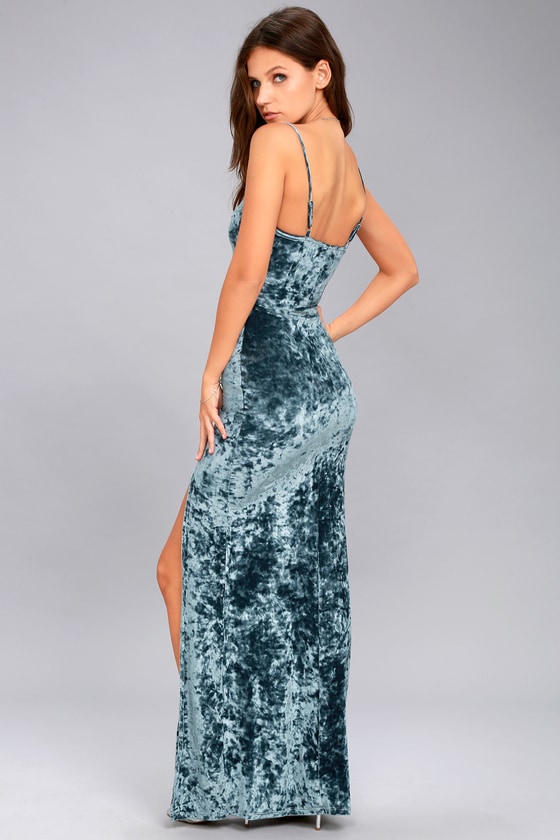 crushed velvet formal dress