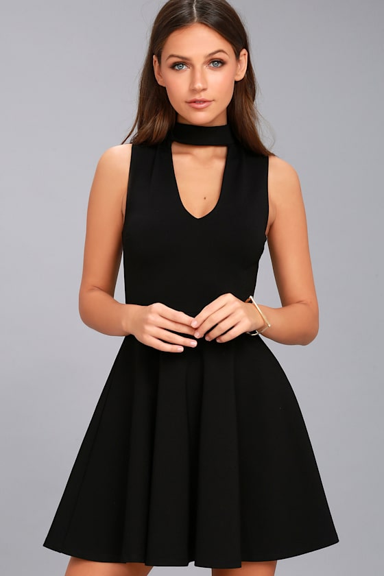 Loving You is Easy Black Skater Dress 1