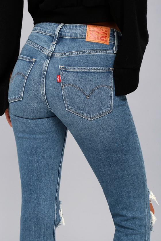 Levi's 721 - Medium Wash Jeans - High Rise Skinny Jeans - Lulus