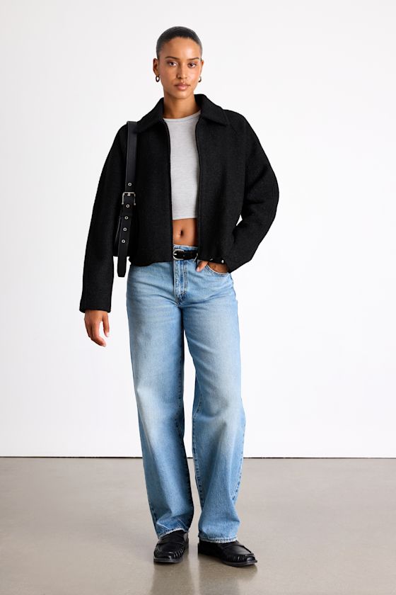 Brixlynn Black Wool Collared Jacket 2