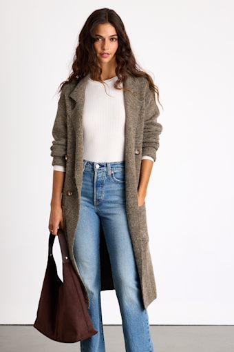 Cuddle Club Olive Marled Long Sleeve Coatigan 1