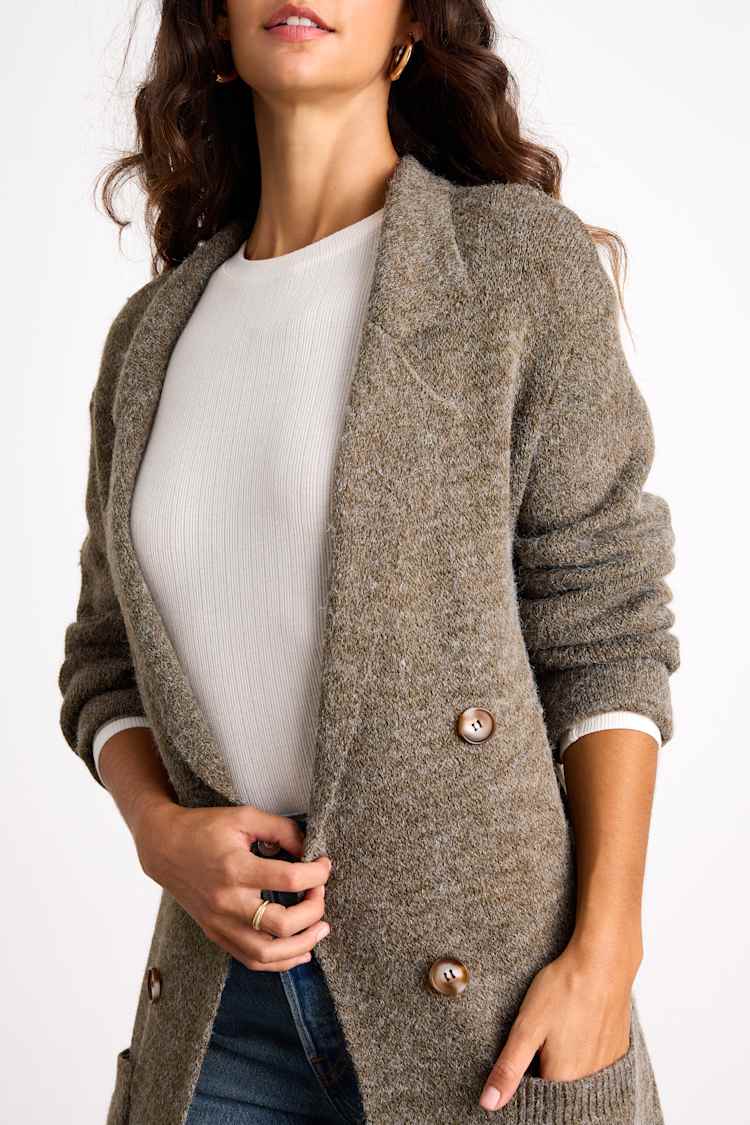 Cuddle Club Olive Marled Long Sleeve Coatigan