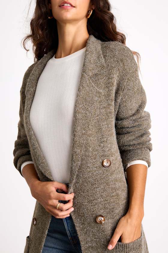 Cuddle Club Olive Marled Long Sleeve Coatigan 2