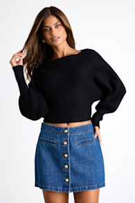 Odella Dark Wash Denim Button-Front Mid-Rise Mini Skirt 1