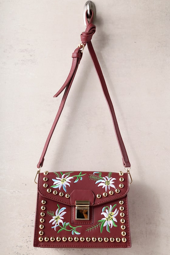 Urban Prairie Burgundy Embroidered Purse 3