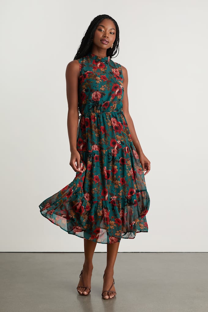 Significant Allure Red Slinky Knit Ruched Maxi Dress