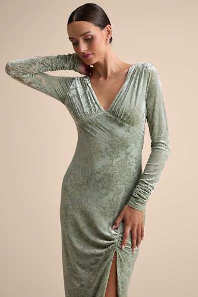 lulus green long sleeve dress Havana Haze Crochet Mini Dress main image 0